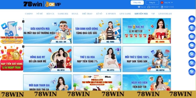 5 khuyến mãi 78WIN được săn đón nhất